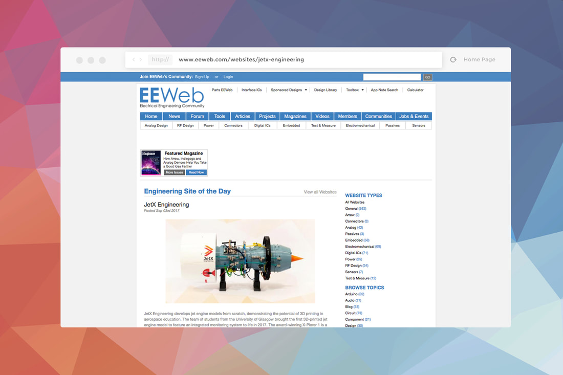 JetX EEweb engineering site of the day